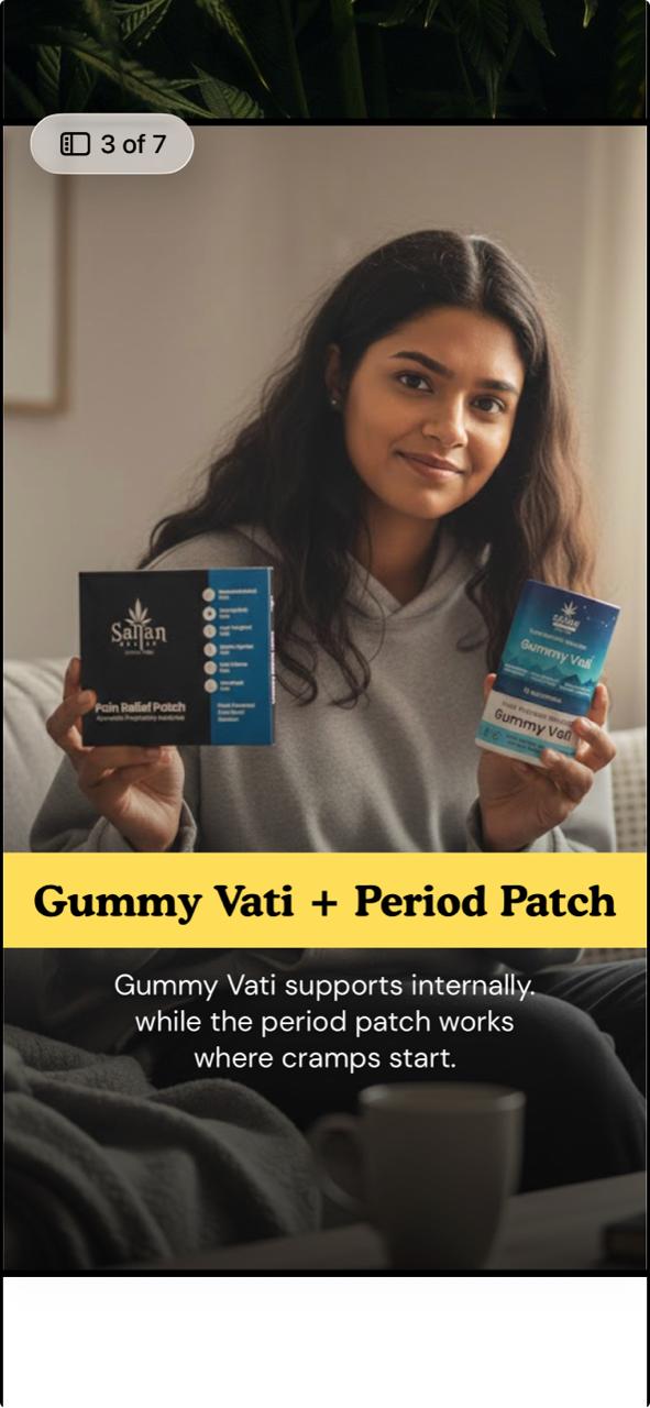 Dual Action Pain Relief Kit (Gummy Vati + Herbal Patches) - Image 2